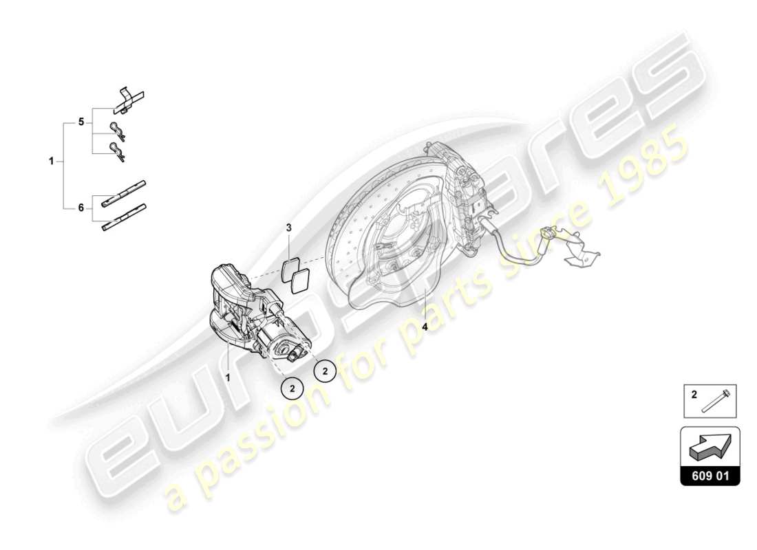 lamborghini evo coupe 2wd (2023) parking brake diagrama de piezas