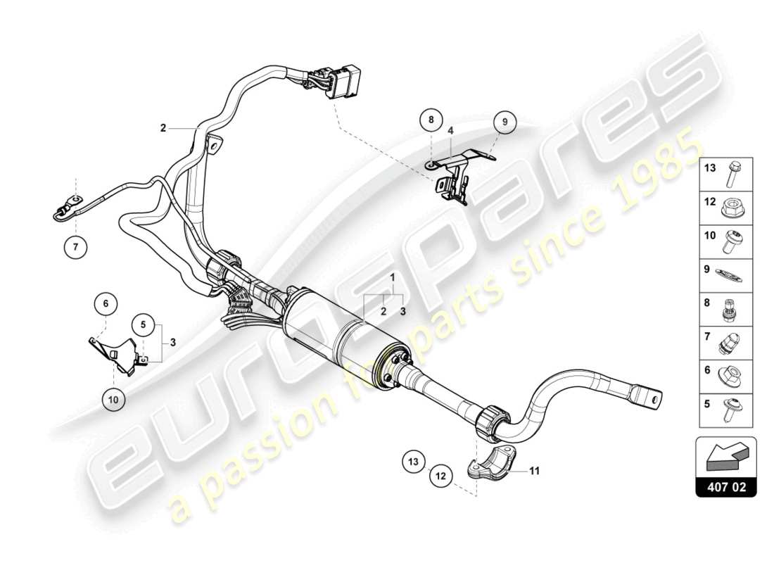 lamborghini urus s (2023) diagrama de piezas de la barra estabilizadora