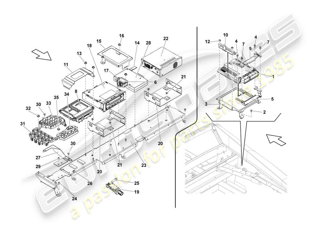 lamborghini blancpain sts (2012) unidades de control diagrama de piezas