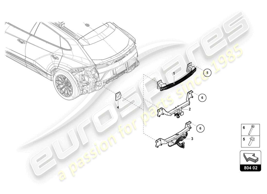 lamborghini urus s (2024) retenedor para parachoques diagrama de pieza