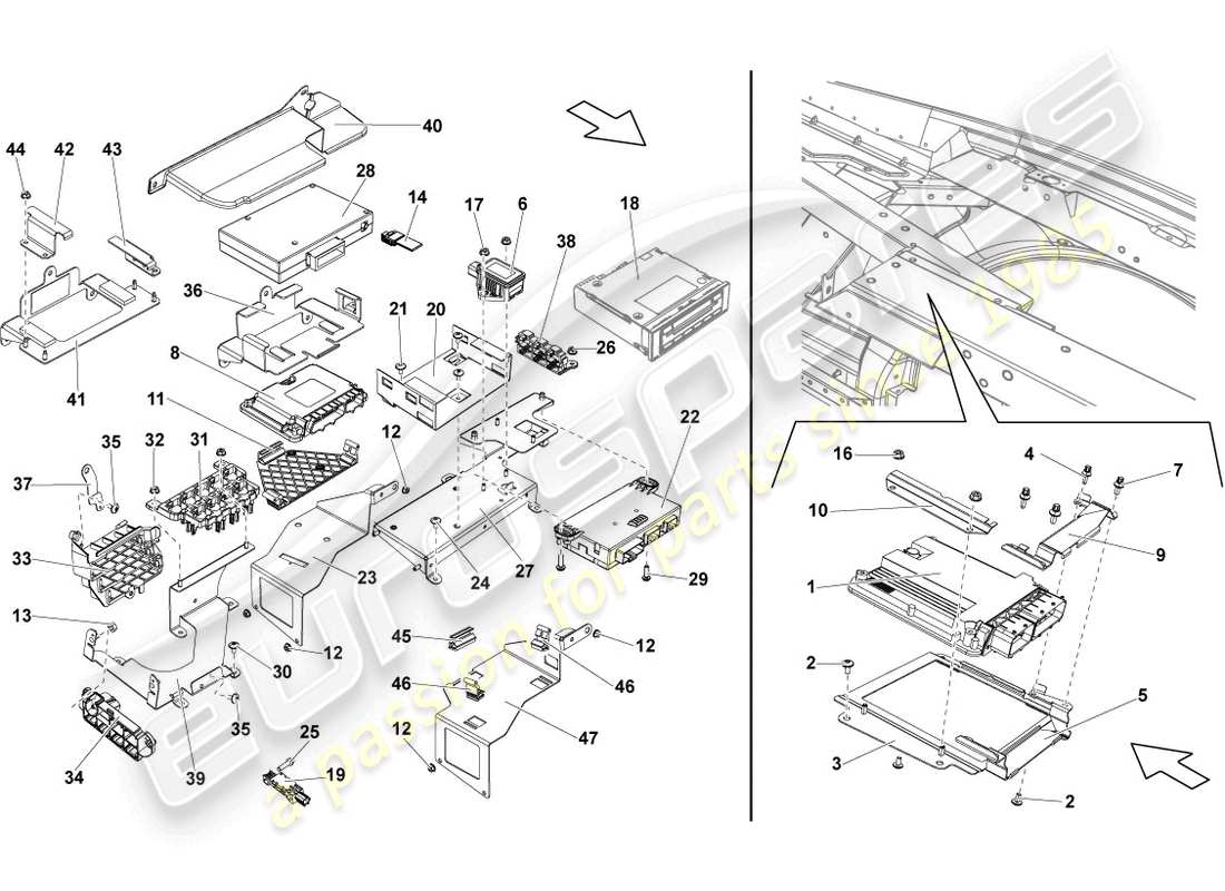 lamborghini lp570-4 spyder performante (2012) diagrama de piezas de la unidad de control del motor