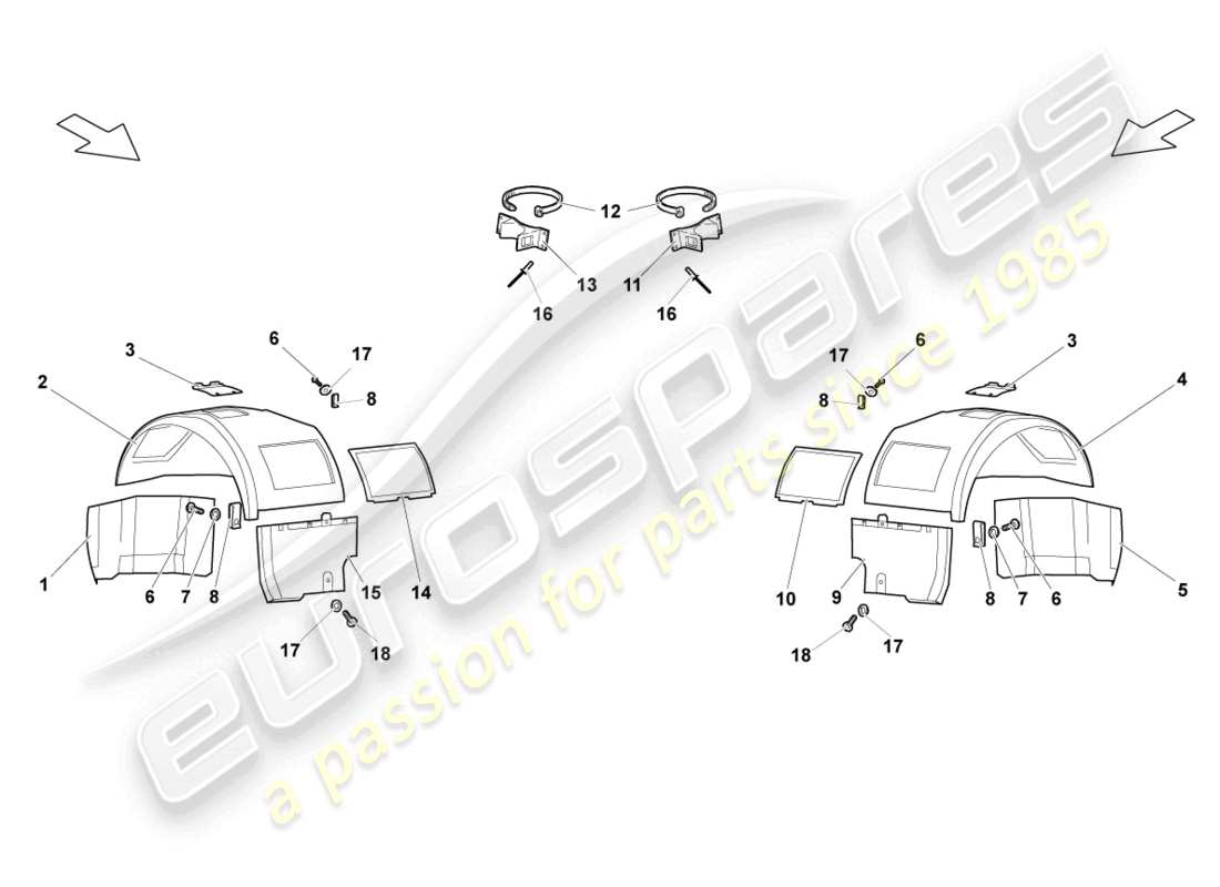 lamborghini lp640 coupe (2008) recubrimiento de rueda delantero diagrama de piezas