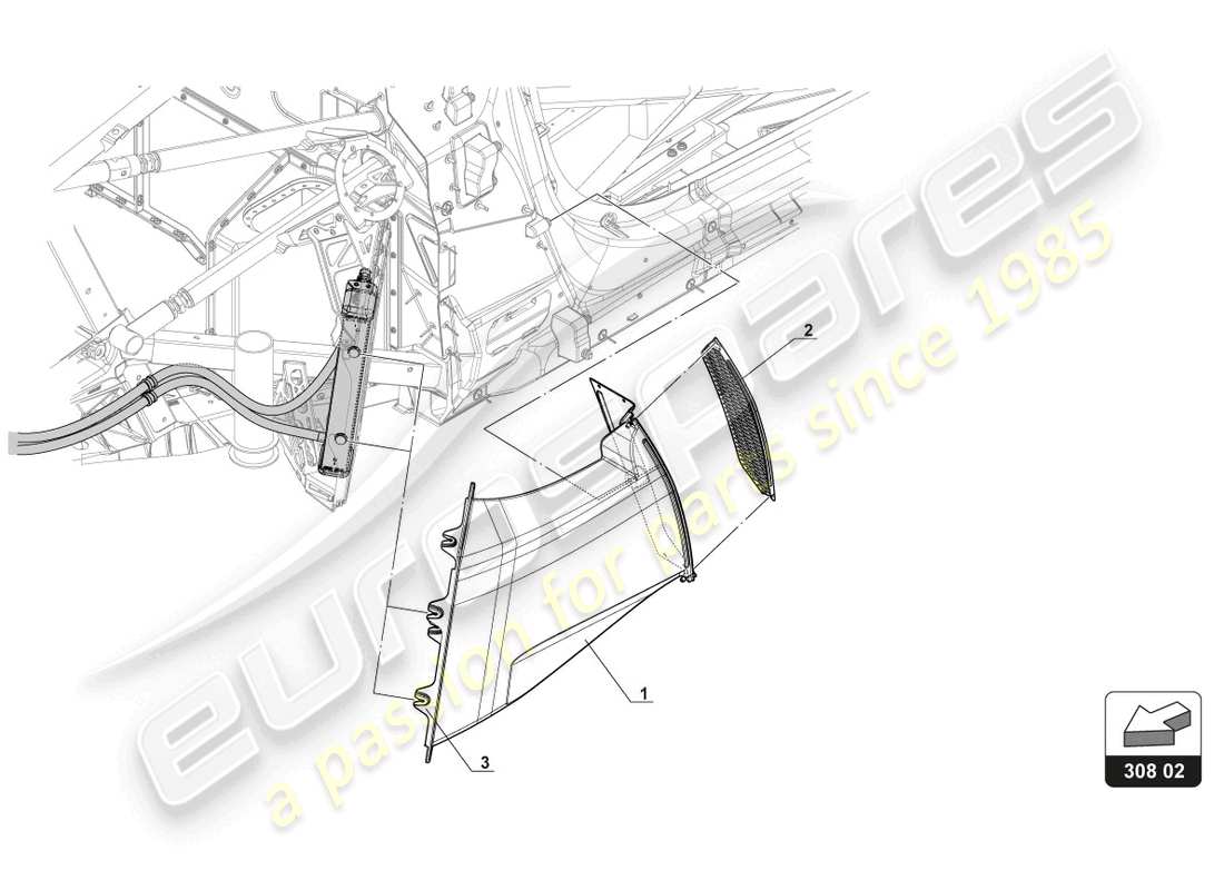 lamborghini gt3 (2017) enfriamiento del aceite de la caja de cambios diagrama de piezas