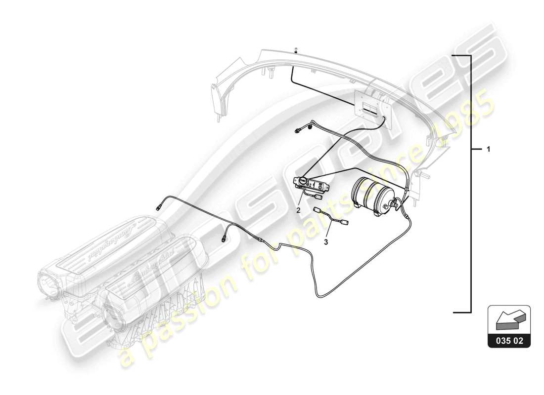 lamborghini gt3 (2017) diagrama de piezas del sistema extintor de incendios