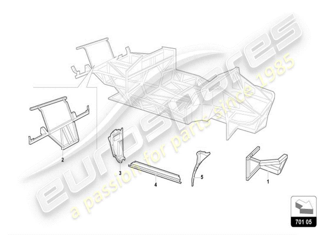 lamborghini diablo vt (1999) marco de adorno parte delantera diagrama de piezas
