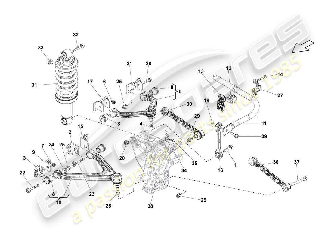 lamborghini lp570-4 sl (2010) obús trasero diagrama de piezas