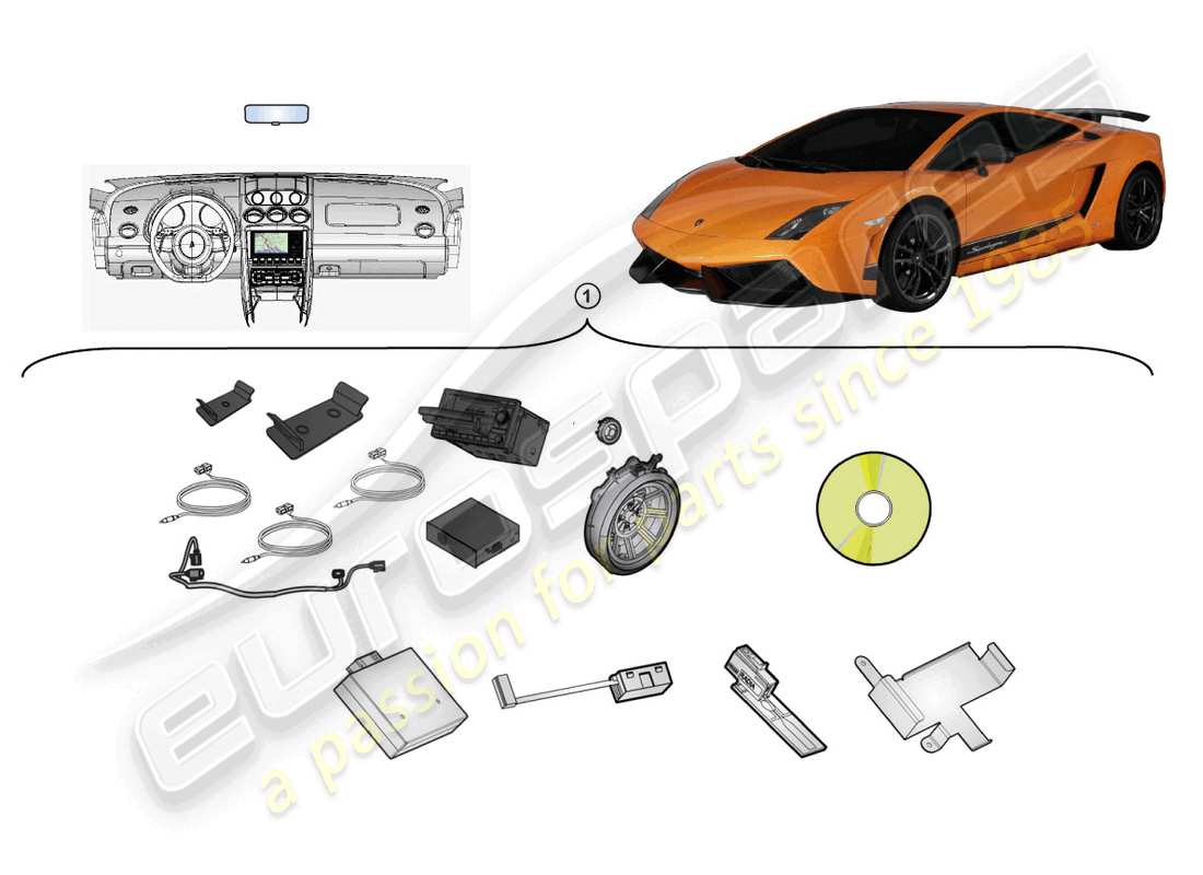 lamborghini lp570-4 sl (accessories) kit de actualización diagrama de piezas
