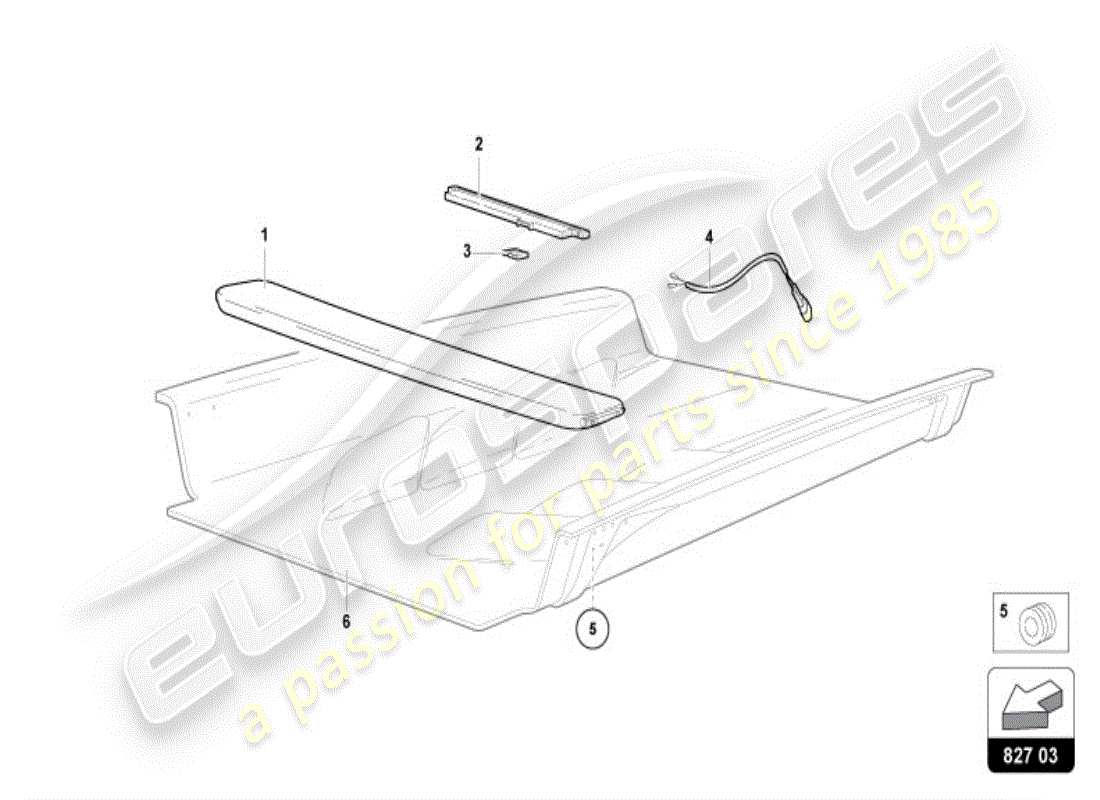 lamborghini diablo vt (1997) cubierta del motor con insp. diagrama de piezas de la cubierta