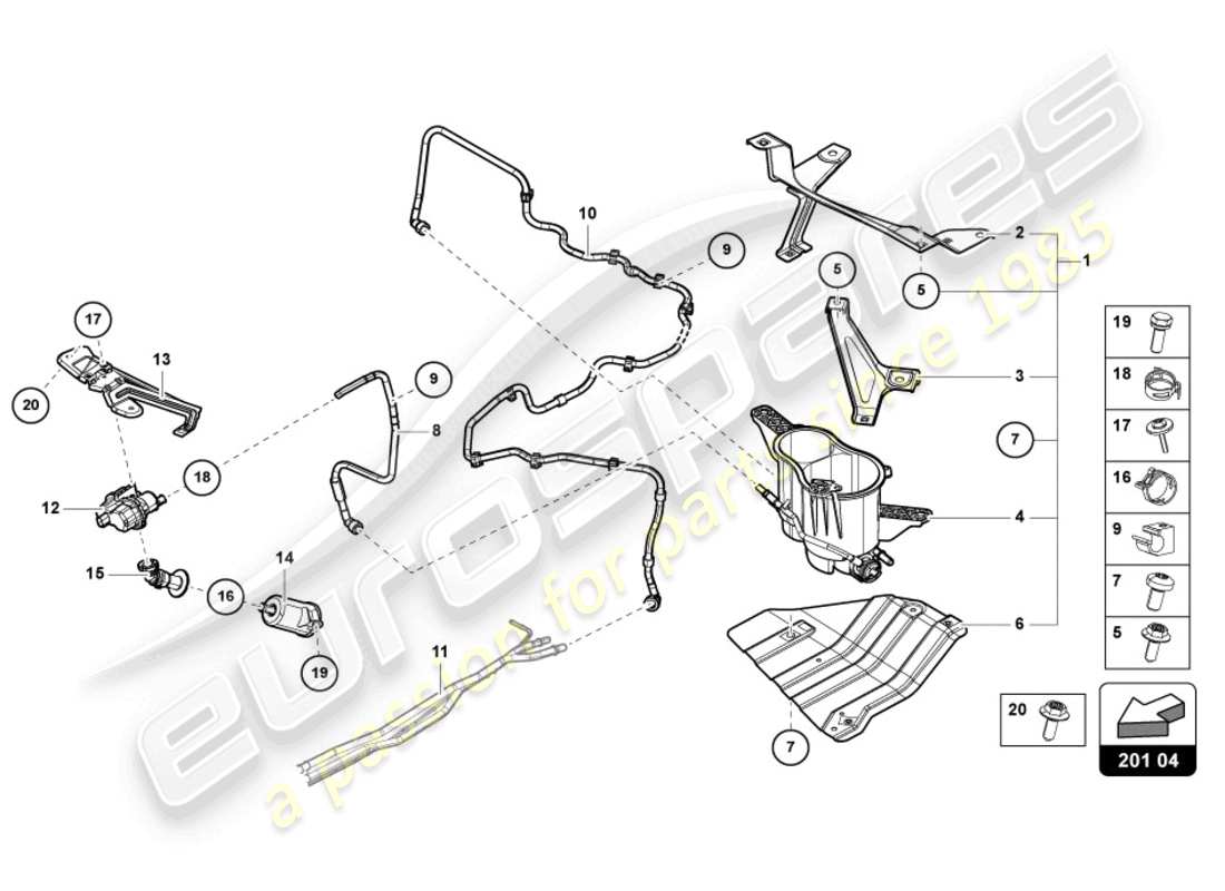 diagrama de pieza que contiene el número de pieza 8k0201799g