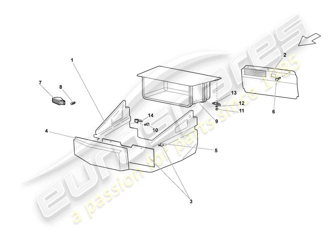 un diagrama de piezas del catálogo de piezas lamborghini reventon roadster