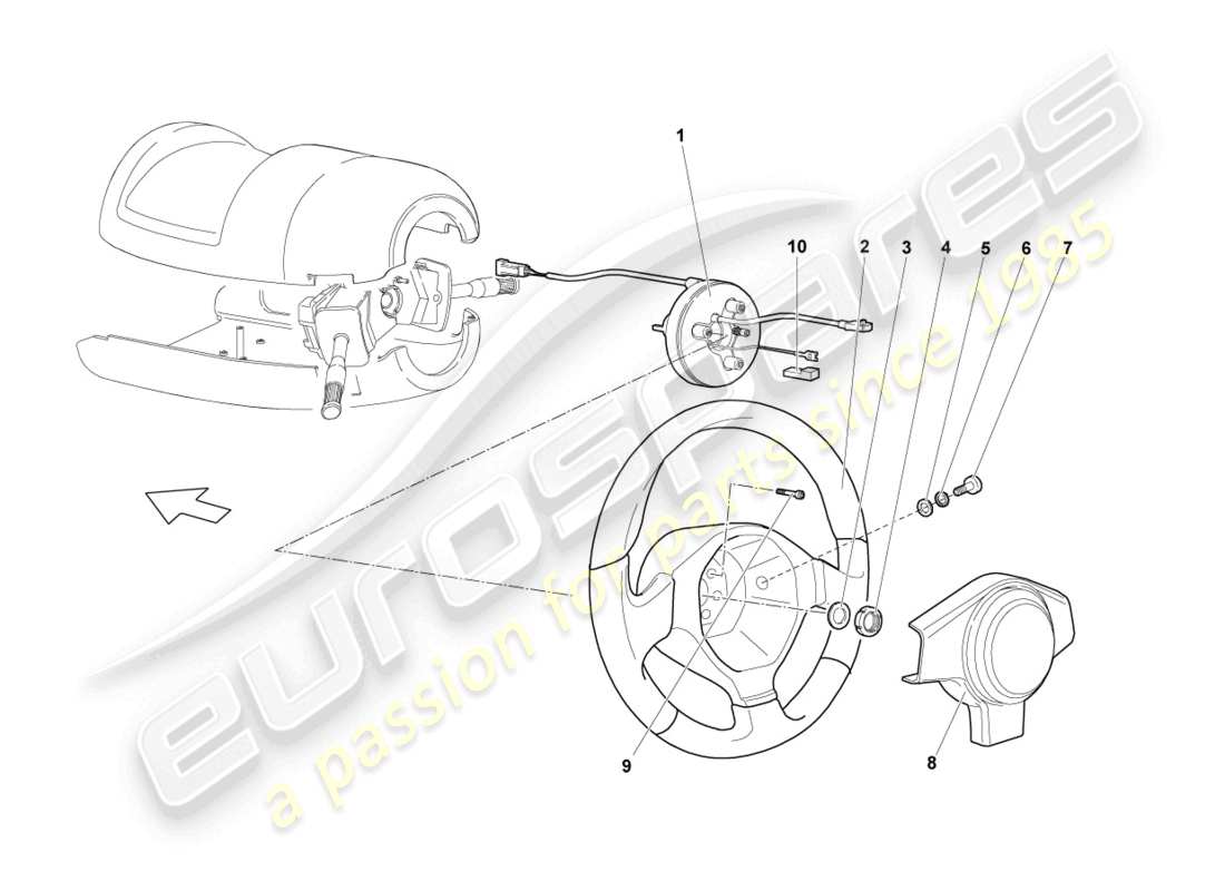 un diagrama de piezas del catálogo de piezas lamborghini lp640 roadster (2008)