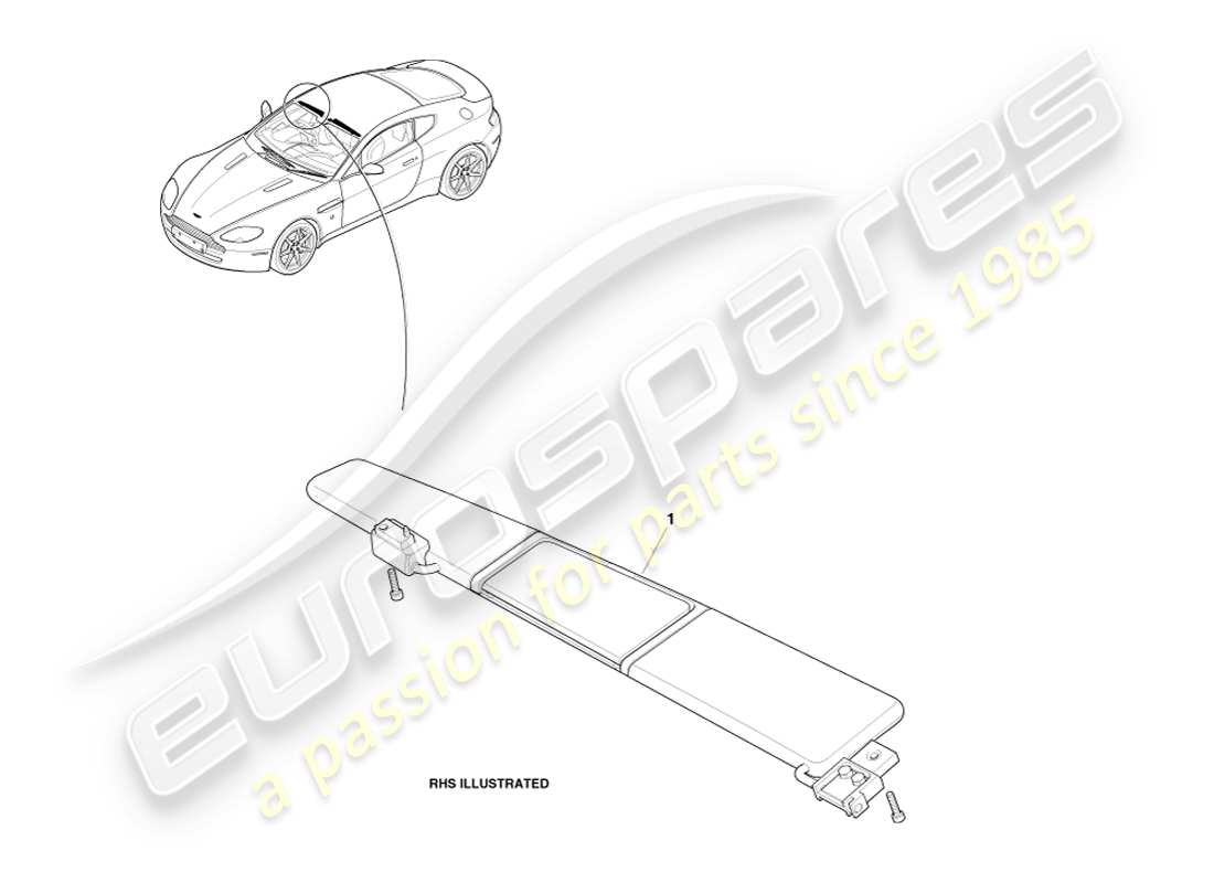 aston martin v8 vantage (2007) diagrama de piezas del parasol