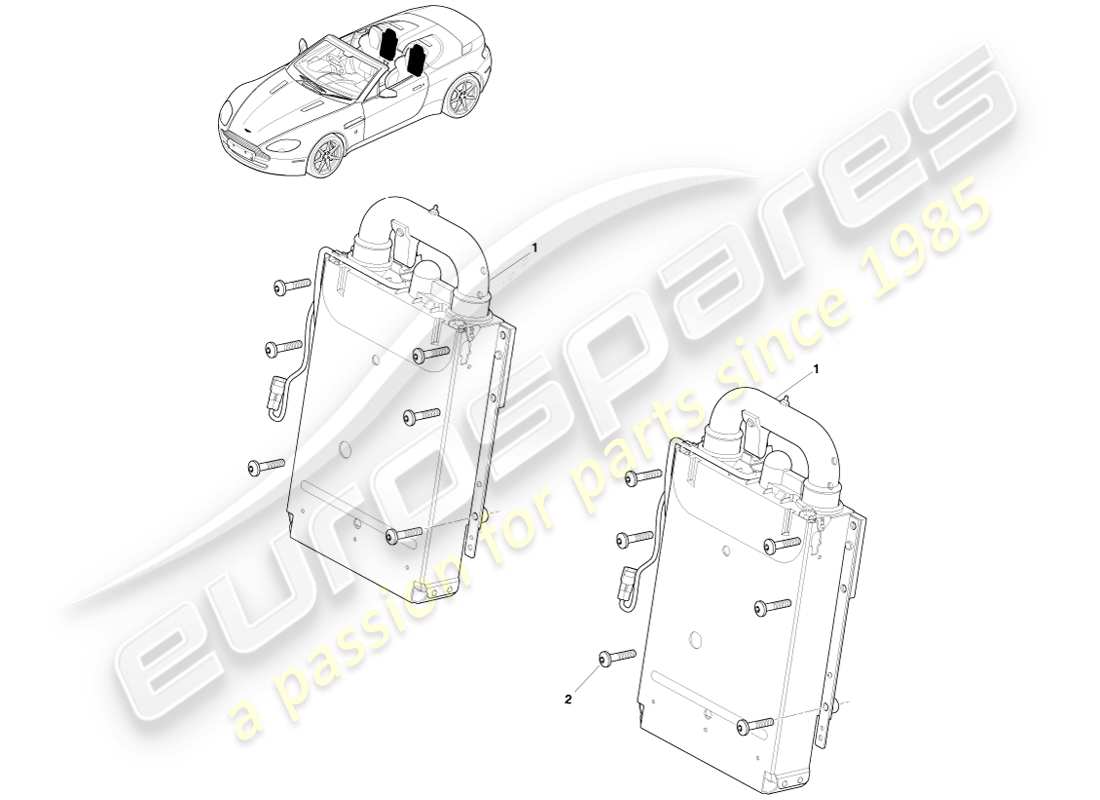 aston martin v8 vantage (2005) instalación de rops, diagrama de piezas del roadster