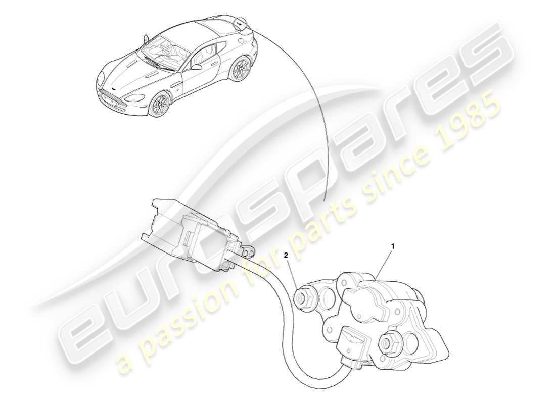 aston martin v8 vantage (2007) diagrama de piezas de liberación del portón trasero