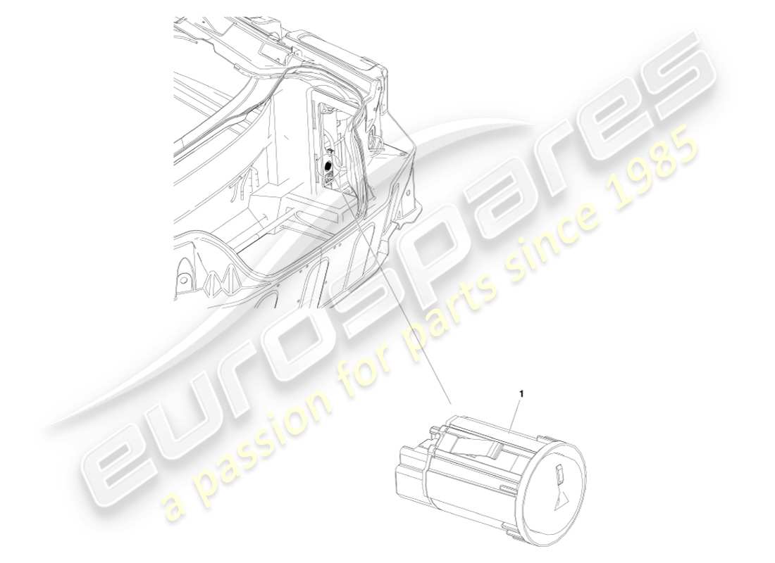 aston martin v8 vantage (2005) diagrama de piezas del interruptor de apagado de batería