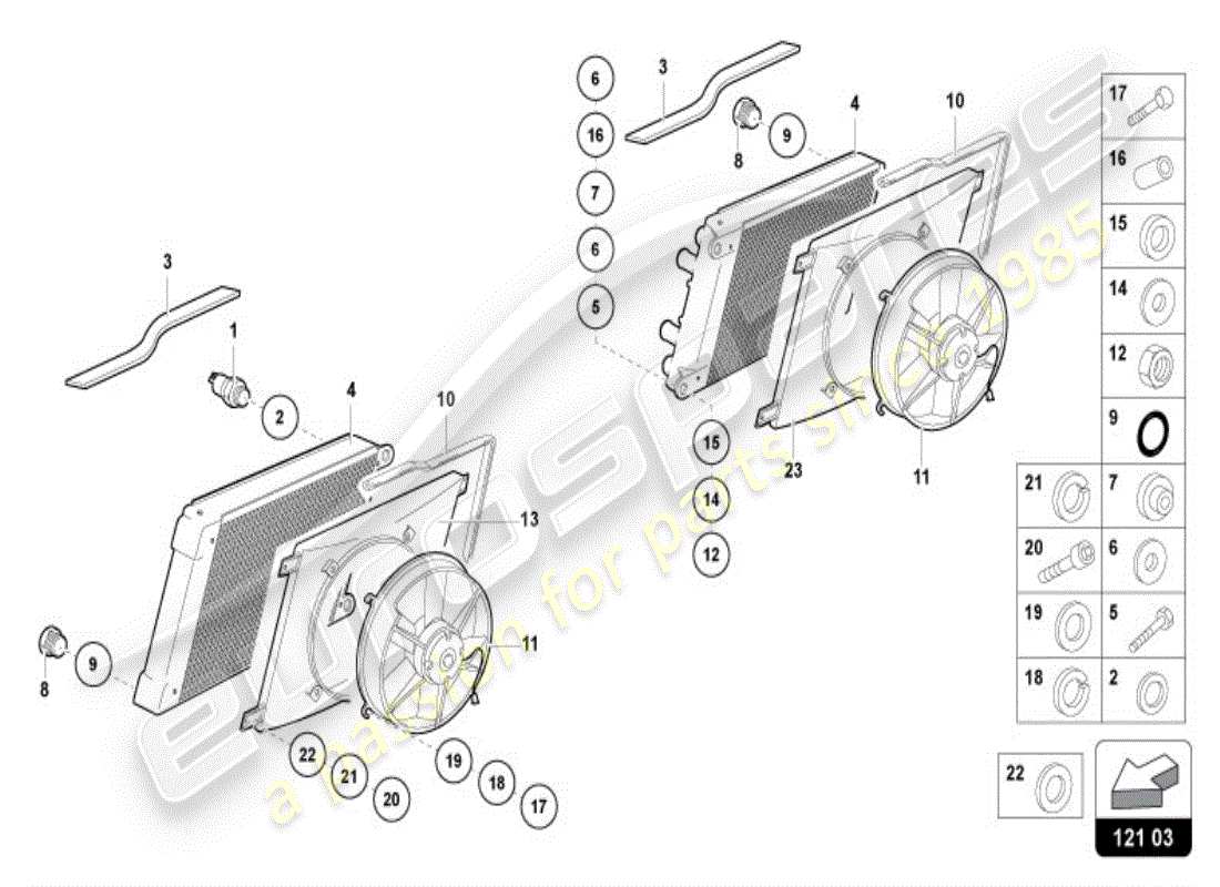 lamborghini diablo vt (1995) enfriador para refrigerante diagrama de piezas
