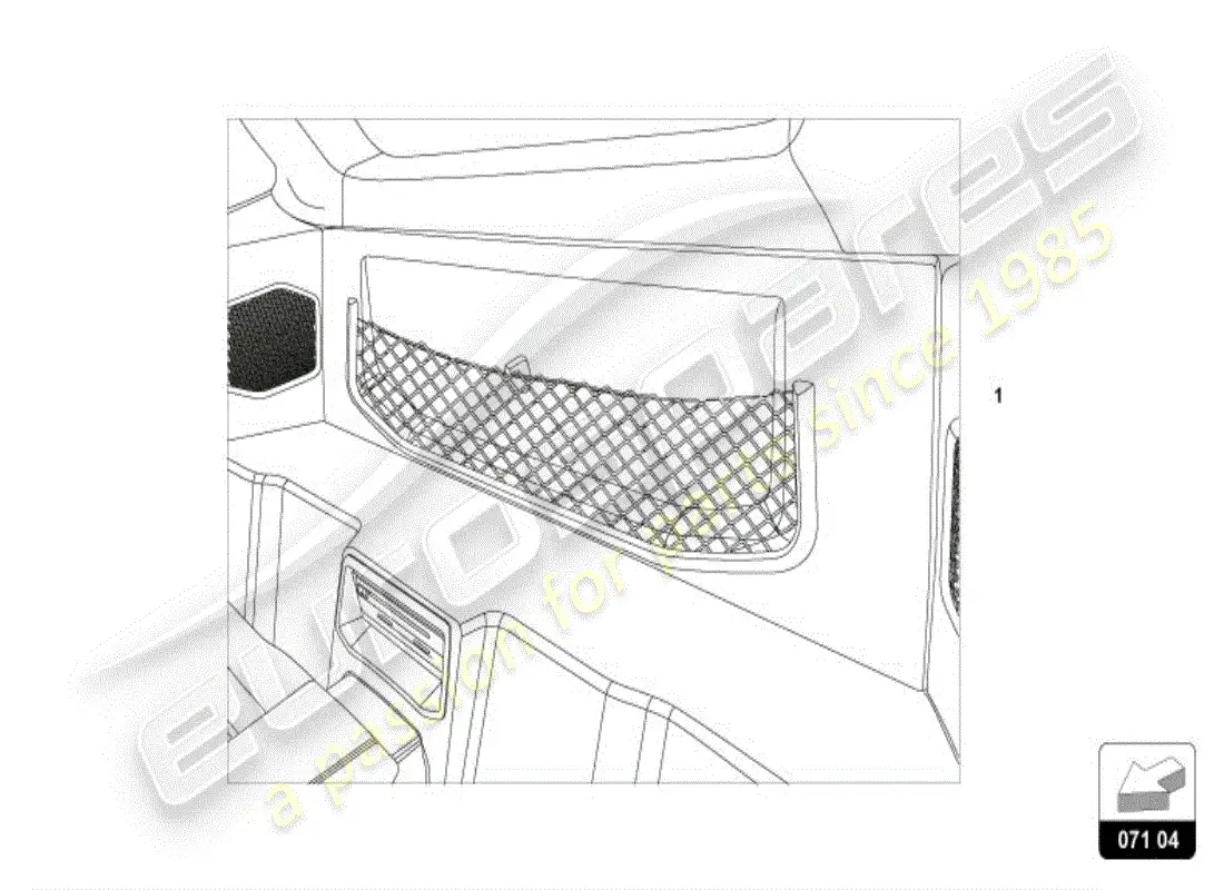 lamborghini huracan lp610-4 coupe (accessories) diagrama de piezas del bolsillo de malla