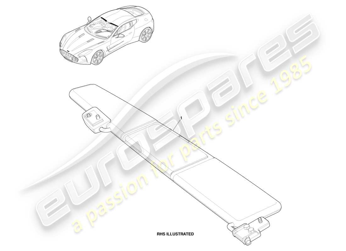 aston martin one-77 (2011) diagrama de piezas del parasol