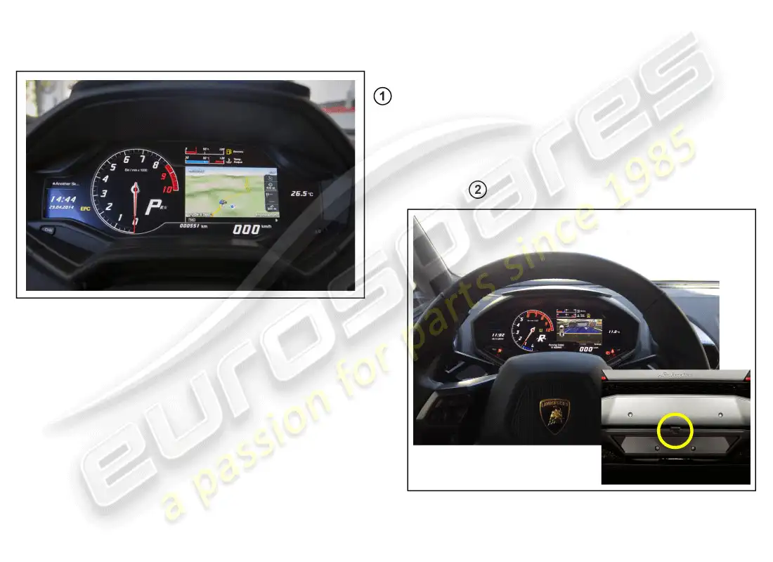 lamborghini huracan lp610-4 coupe (accessories) kit de retrofit para navegación dinámica diagrama de piezas