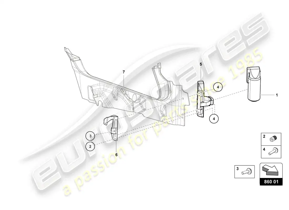 lamborghini lp750-4 sv roadster (2017) extintores de incendios diagrama de piezas