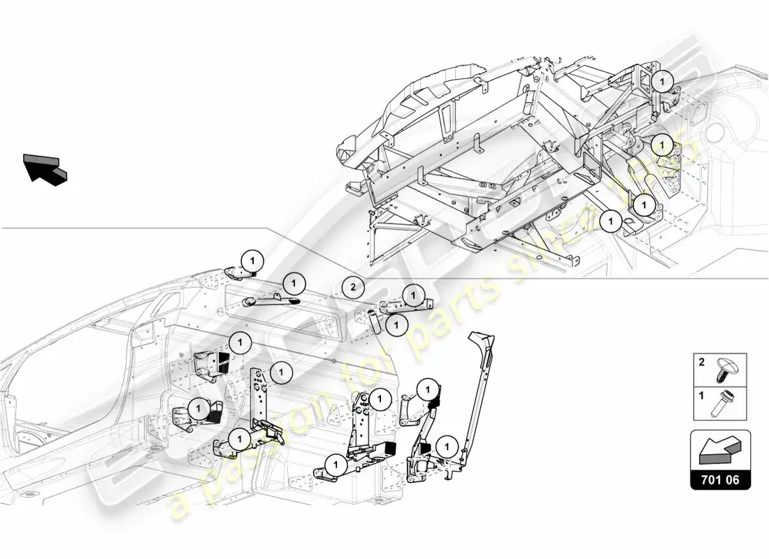lamborghini centenario coupe (2017) fasteners diagrama de piezas