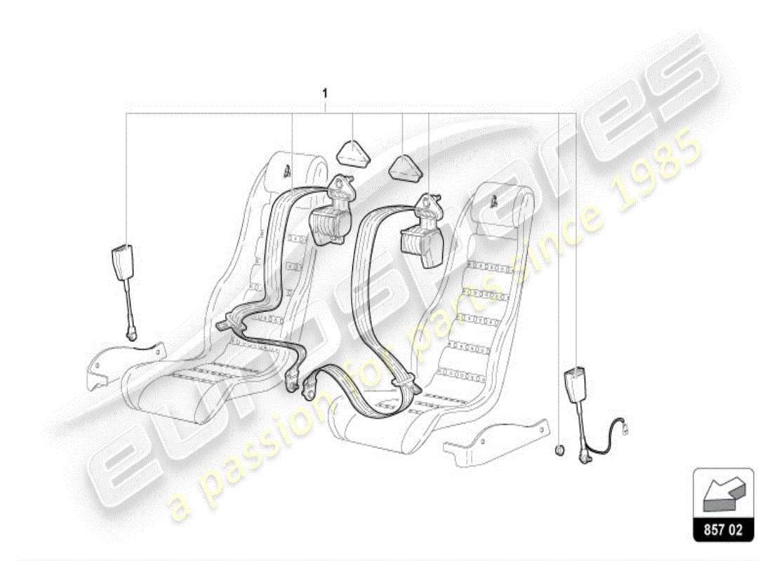 lamborghini diablo vt (1997) cinturones de seguridad diagrama de piezas