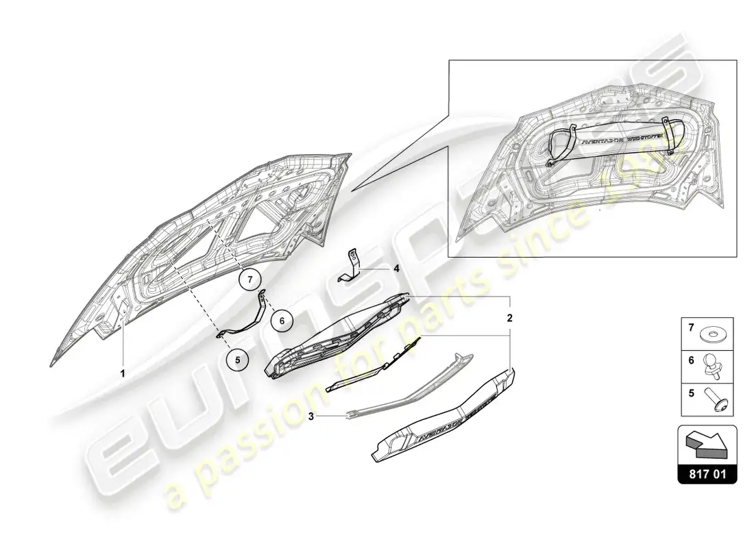 lamborghini lp700-4 roadster (2014) protección contra el viento diagrama de piezas
