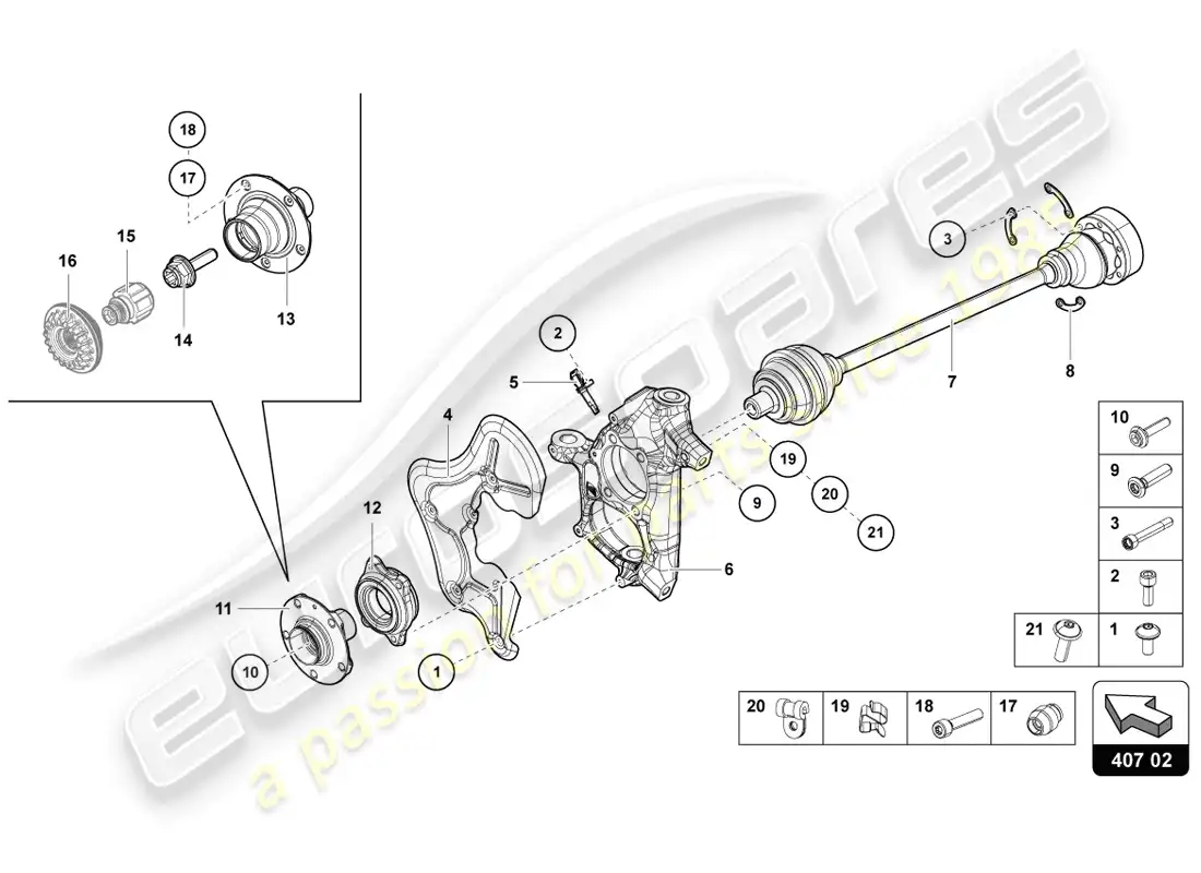 lamborghini lp720-4 coupe 50 (2014) diagrama de piezas del eje de transmisión