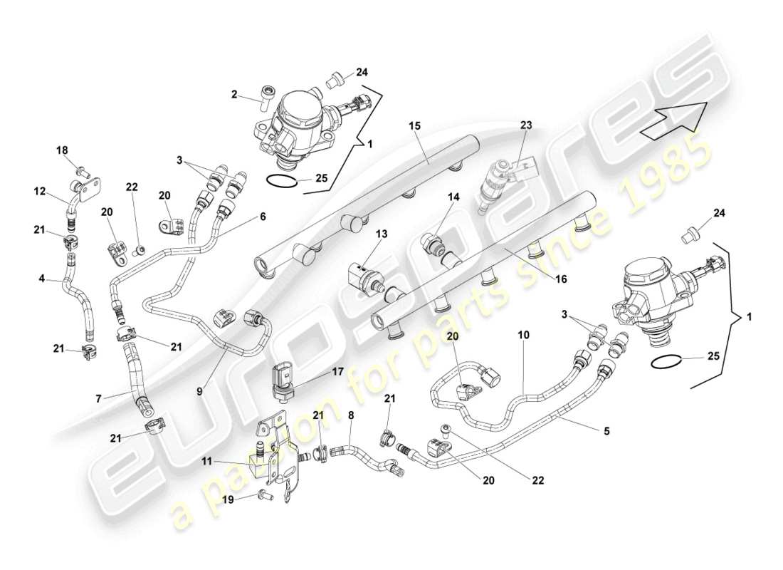 lamborghini lp560-4 spider (2011) bomba de combustible diagrama de piezas