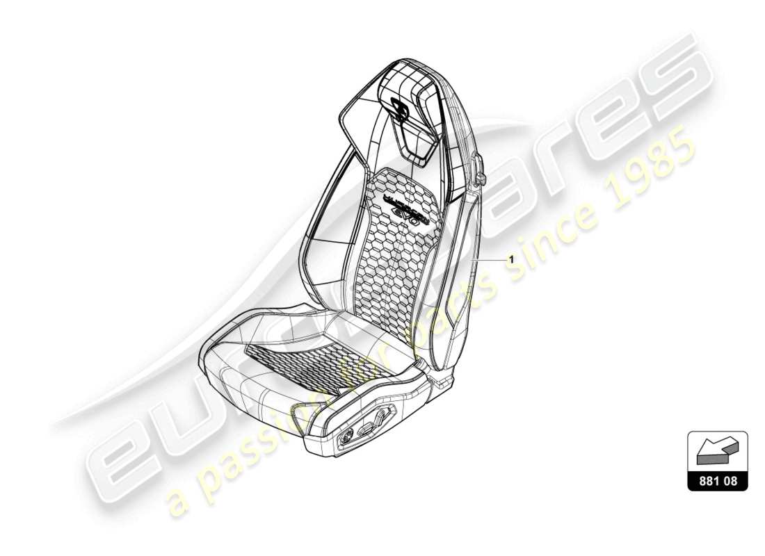 lamborghini evo coupe (2023) diagrama de piezas del seat 'q-citura'