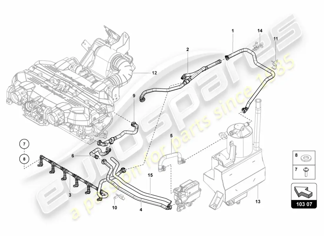 lamborghini centenario coupe (2017) ventilación para tapa de culata de vin cla00325 diagrama de piezas