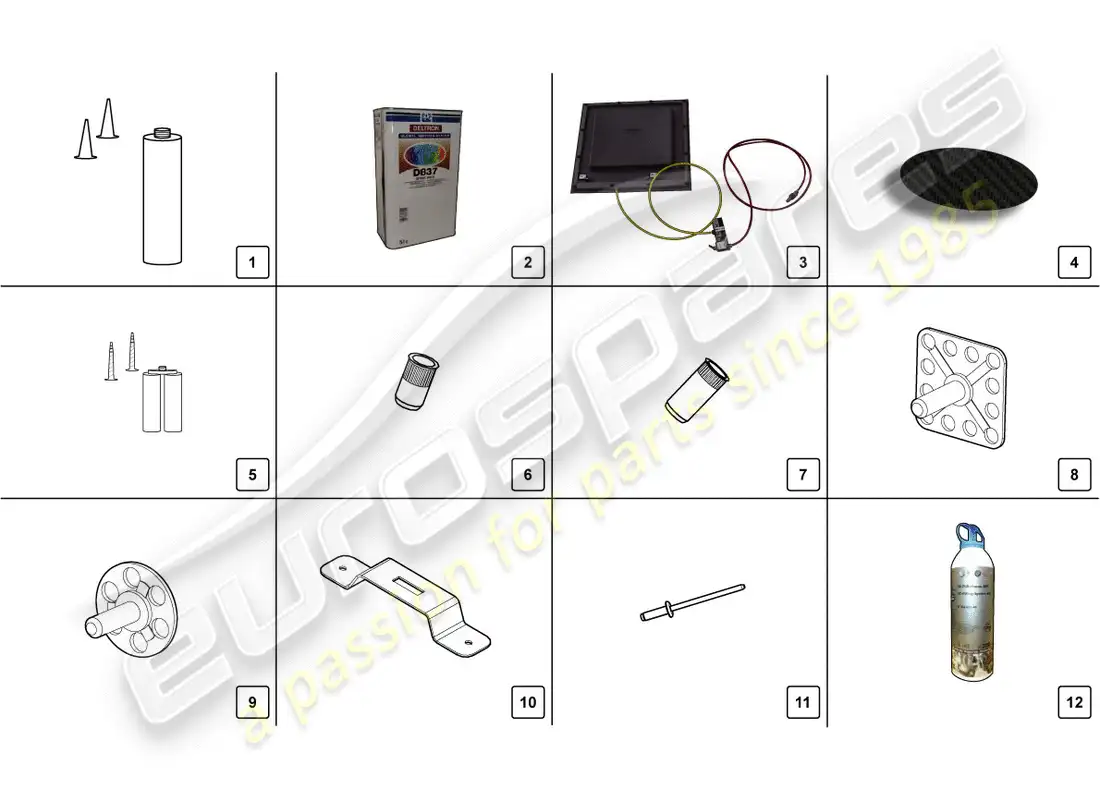 lamborghini centenario coupe (2017) repair set diagrama de piezas