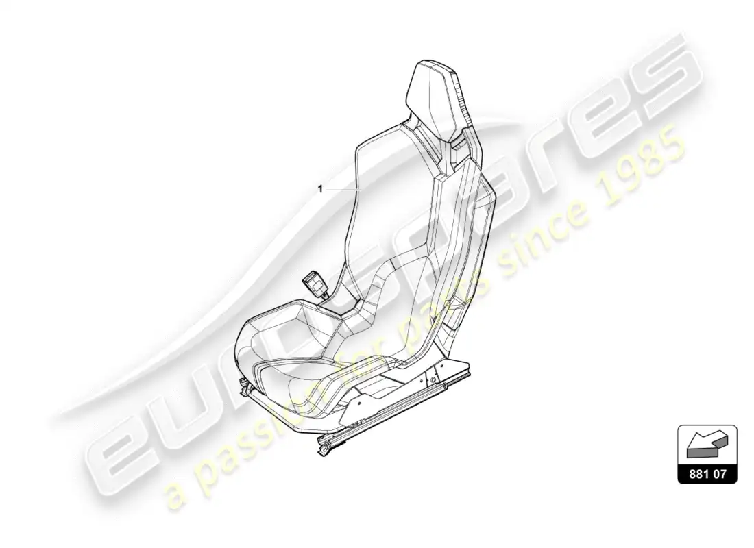 lamborghini lp610-4 spyder (2016) asiento deportivo 'asiento de carreras' diagrama de piezas
