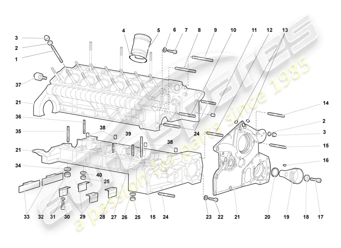 lamborghini murcielago coupe (2002) carter del carter diagrama de piezas