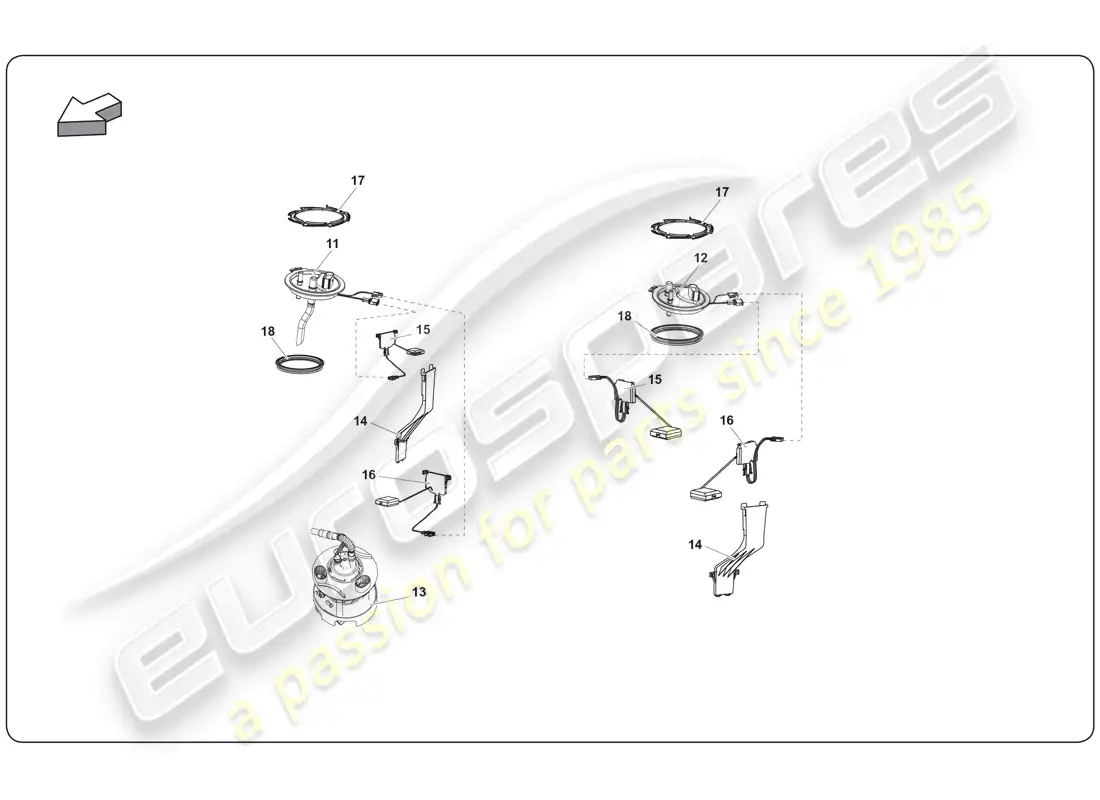 lamborghini super trofeo (2009-2014) fuel system diagrama de piezas