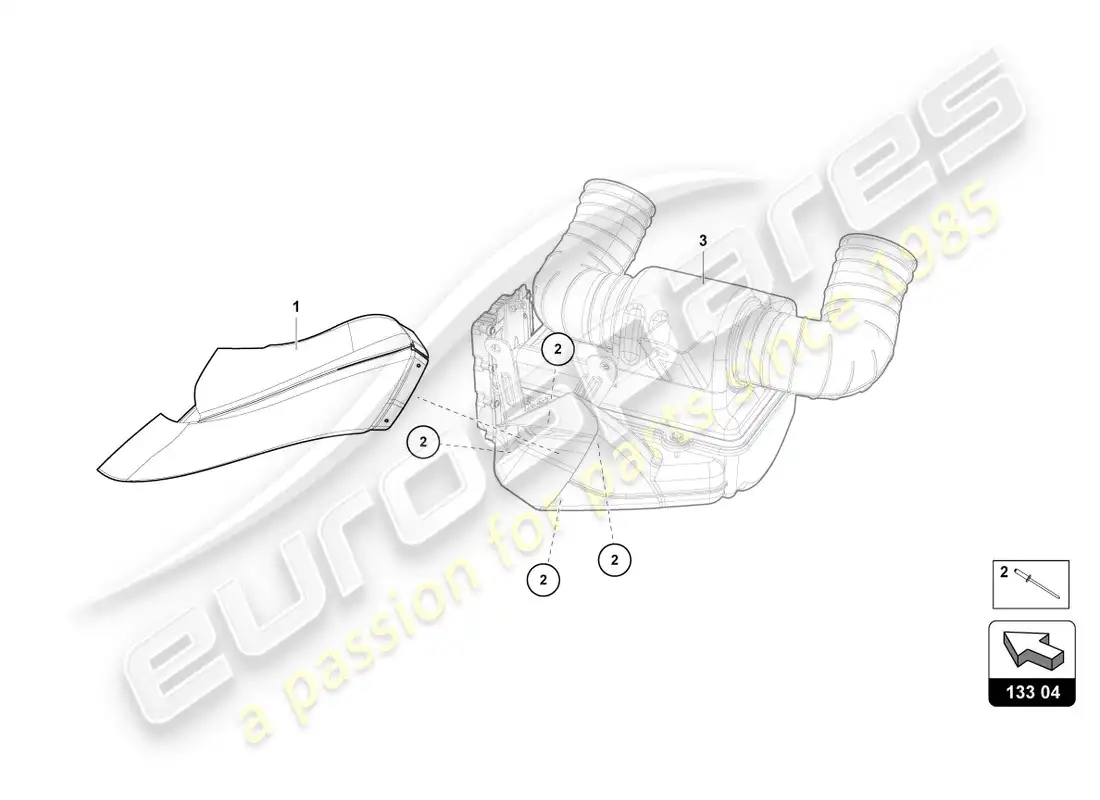 lamborghini centenario coupe (2017) diagrama de pieza del filtro de aire izquierdo