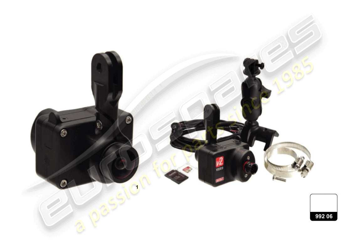 lamborghini 2022 (super trofeo evo 2) diagrama de piezas del sistema de cámara de vídeo