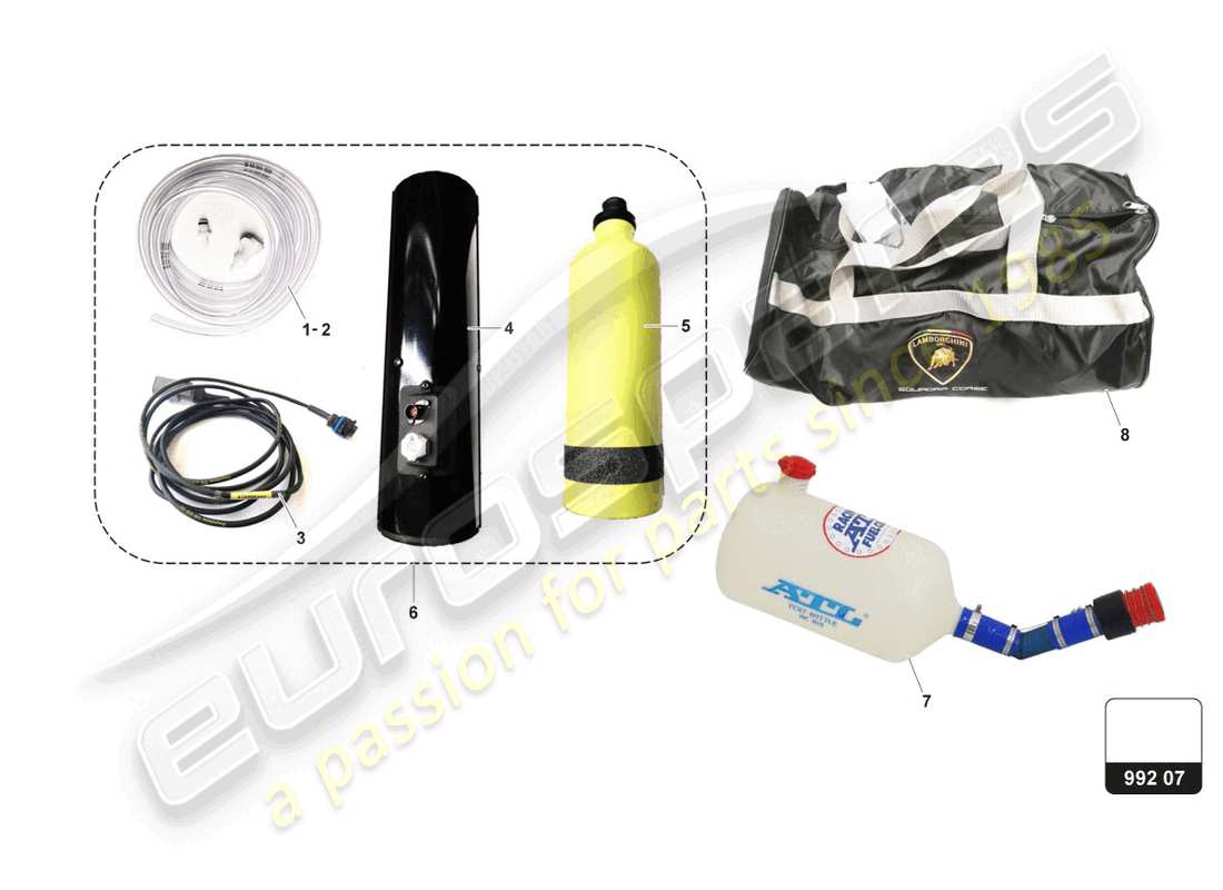 lamborghini super trofeo evo 2 (2022) diagrama de piezas opcional