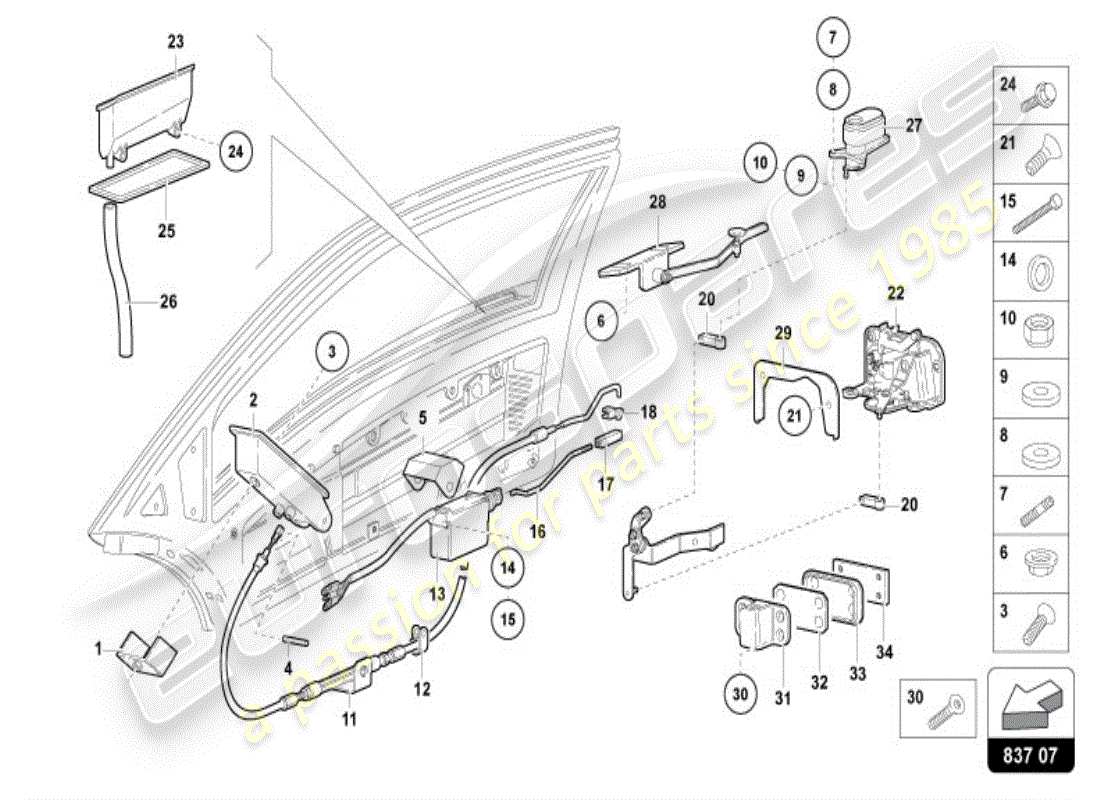 lamborghini diablo vt (1998) puerta diagrama de piezas