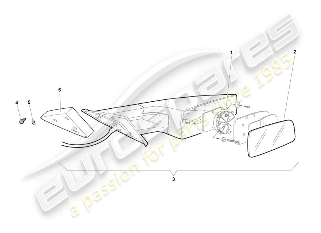 lamborghini lp640 coupe (2009) espejo exterior diagrama de piezas