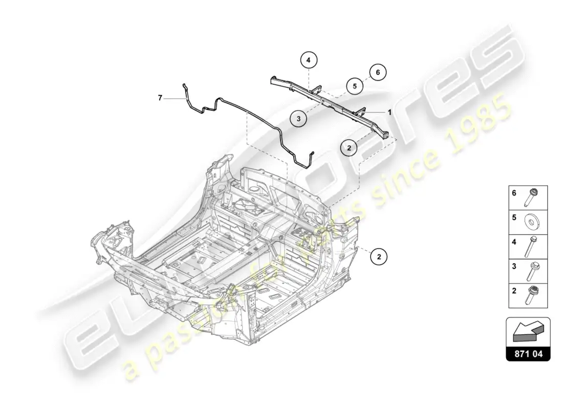 lamborghini lp610-4 spyder (2017) travesaño trasero diagrama de piezas