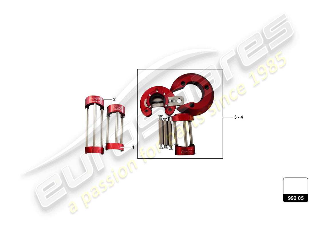 lamborghini 2016 (super trofeo) diagrama de piezas del kit elevador de coches