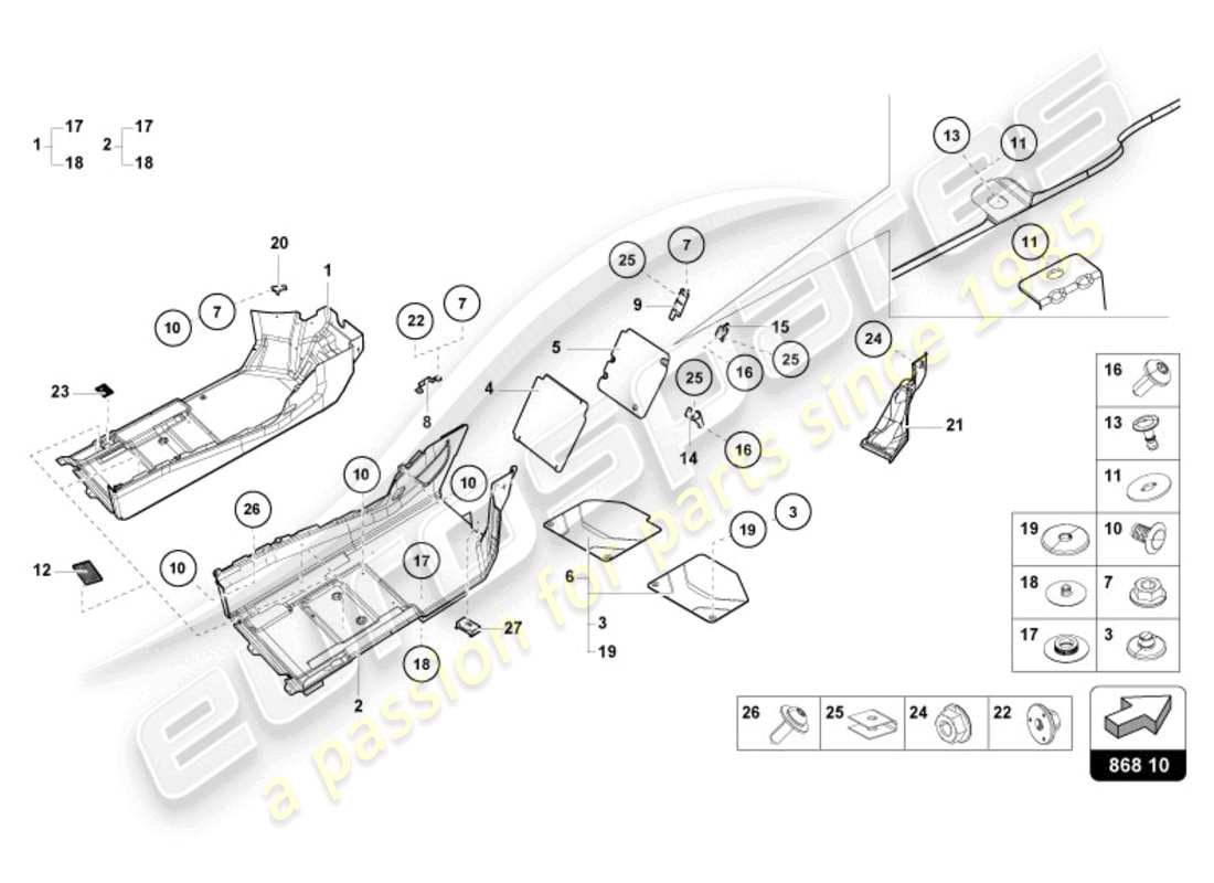 lamborghini sto (2024) noise insulation plate diagrama de piezas