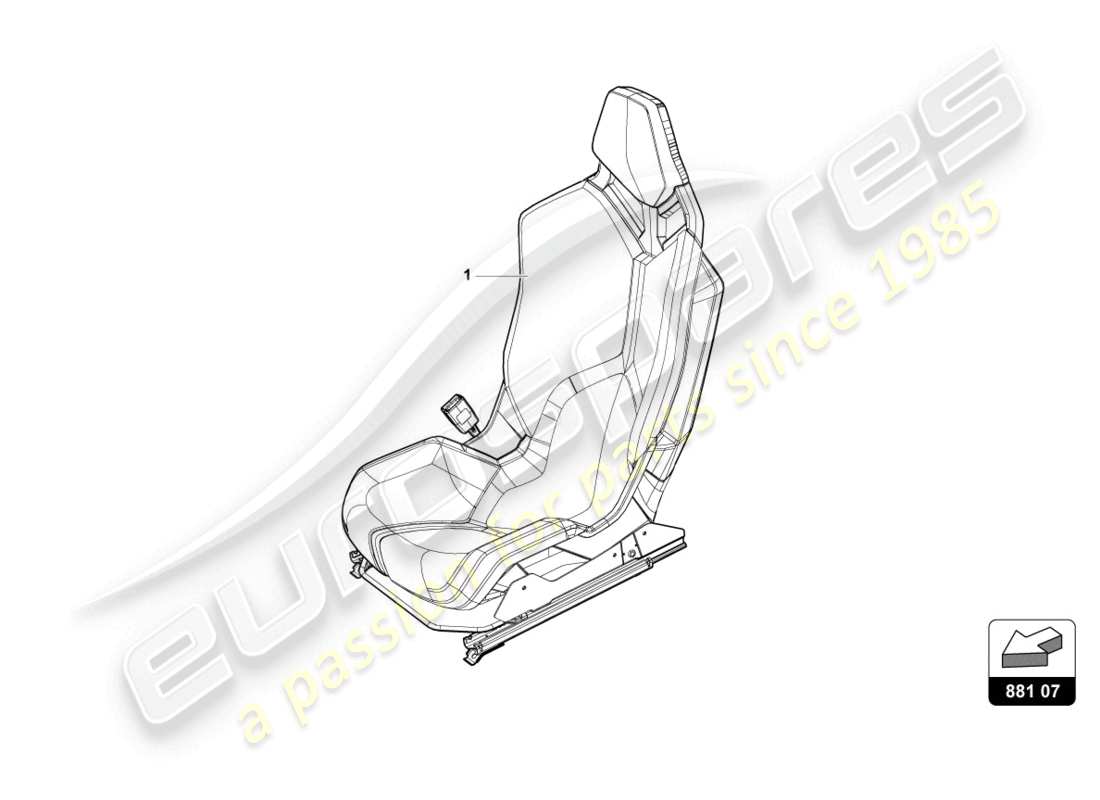 lamborghini tecnica (2023) diagrama de piezas del asiento deportivo 'asiento de carreras'
