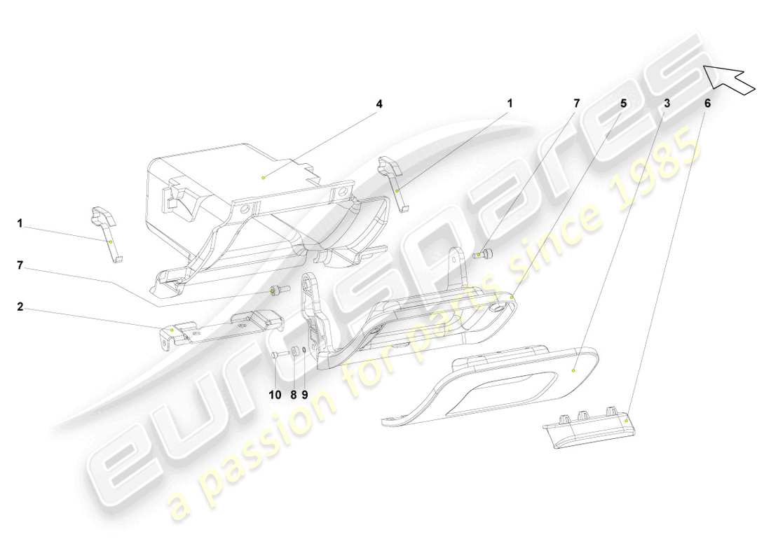 lamborghini gallardo coupe (2004) guantera diagrama de piezas