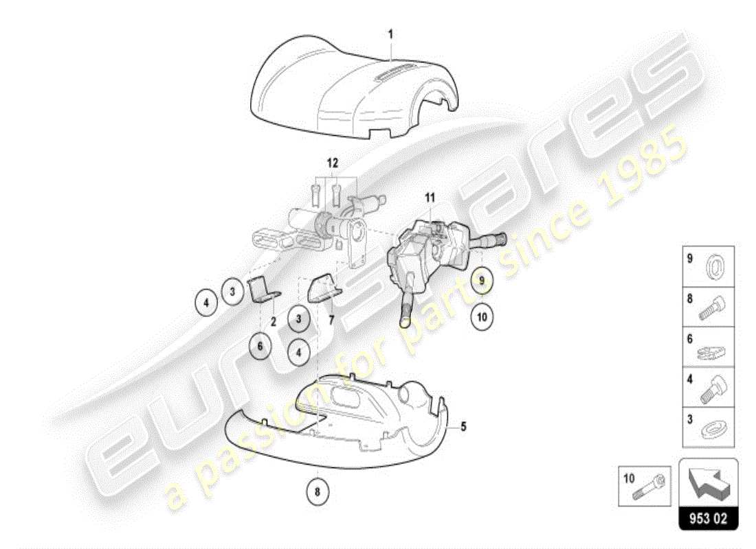 lamborghini diablo vt (1998) dirección de cremallera y piñón diagrama de piezas