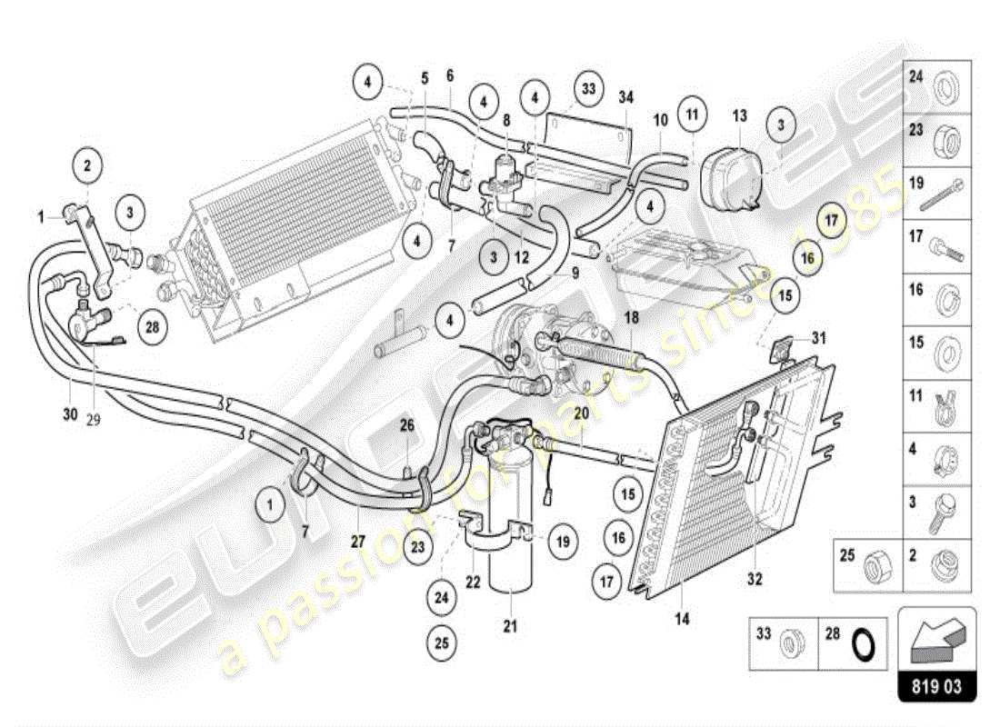 lamborghini diablo vt (1995) calefacción, aire acondicionado. diagrama de piezas del sistema