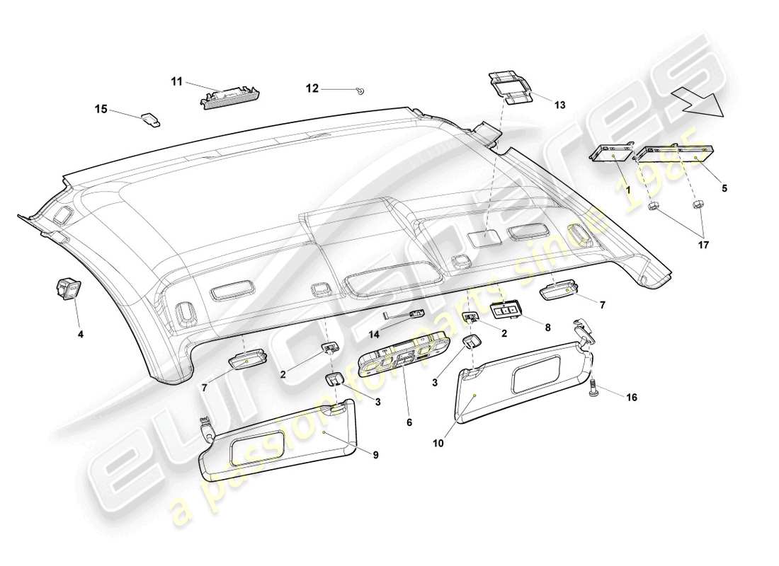 lamborghini lp560-2 coupe 50 (2014) amplificador aéreo diagrama de piezas
