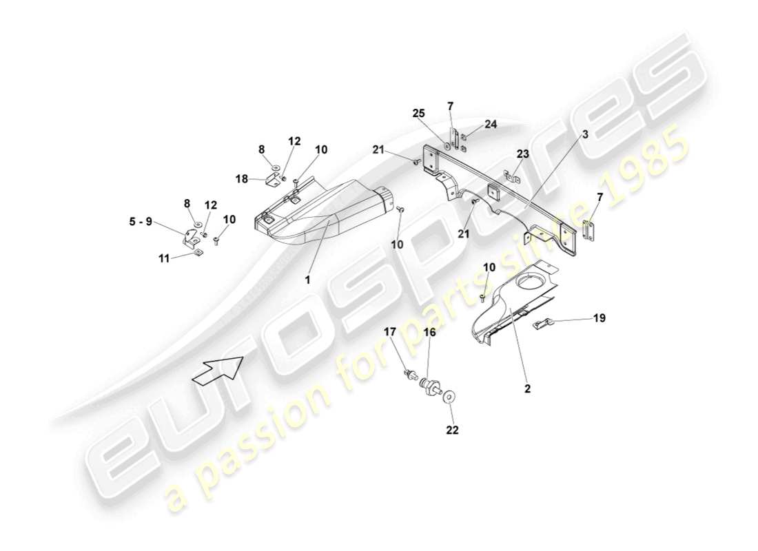 lamborghini lp570-4 sl (2013) cubierta para compartimiento del motor diagrama de piezas