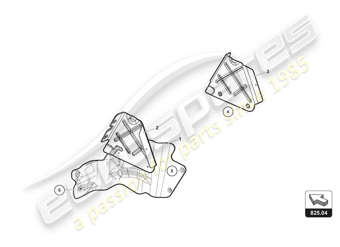lamborghini super trofeo evo 2 (2022) diagrama de piezas del escudo térmico